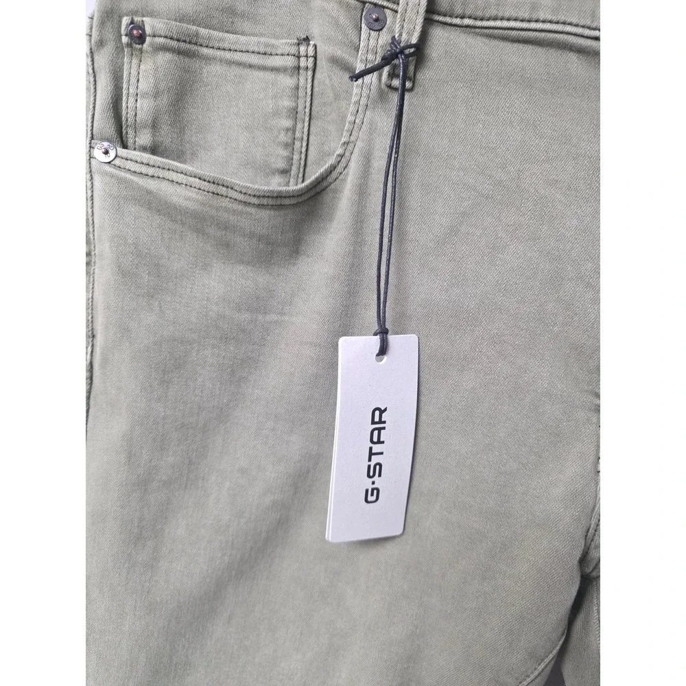 NWT G-Star RAW 3301 Slim Short Men Size 38 Shamrock Green Denim Utility Gorpcore